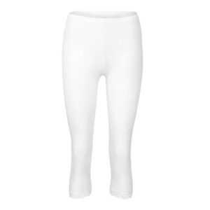 3/4-Leggings mit Spitzenborte, weiß