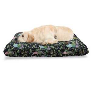 Abakuhaus Hundematratze beissfestes Kissen für Hunde und Katzen mit abnehmbaren Bezug, Ostern Iris-Blüten-Kaninchen-Häschen