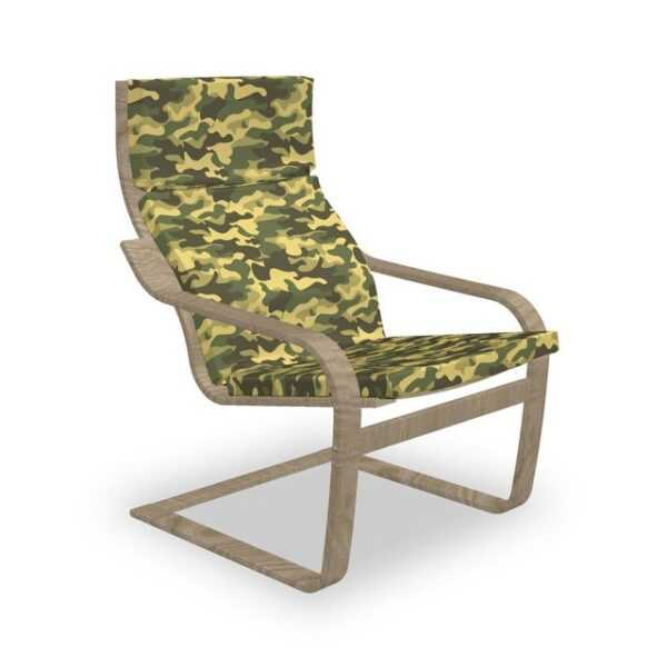 Abakuhaus Stuhlkissen Sitzkissen mit Stuhlkissen mit Hakenschlaufe und Reißverschluss, Khaki Die Wiederholung Camouflage Spots