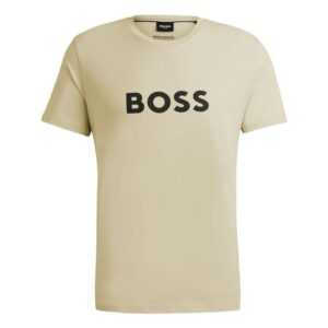 BOSS T-Shirt T-Shirt RN mit großem Markenprint auf der Brust