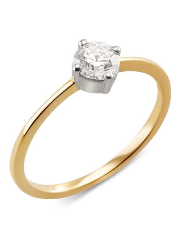 CM Private Diamonds Brillant-Ring, 0,50 ct., weiß, SI, G585 bicolor 17 Gold 585