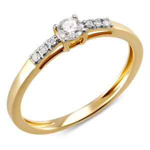 CM Private Diamonds Cocktail-Ring, 7 Brillanten, 0,25 ct.,SI, Gold 375 16 Gold 375