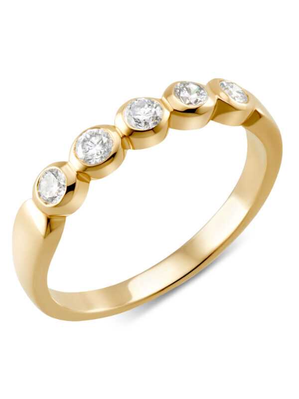CM Private Diamonds Rivière-Ring, Brillant, SI, Top Wesselton,Gold 375 17 Gold 375