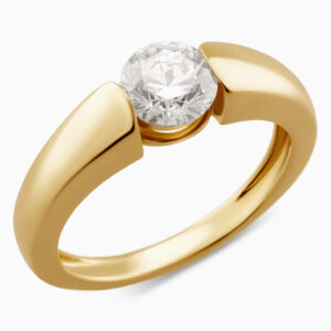 CM Private Diamonds Solitär-Ring, LG Brillant 1,0 ct. GH/SI, G585 19 Gelbgold 585