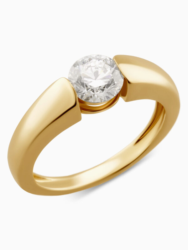 CM Private Diamonds Solitär-Ring, LG Brillant 1,0 ct. GH/SI, G585 19 Gelbgold 585
