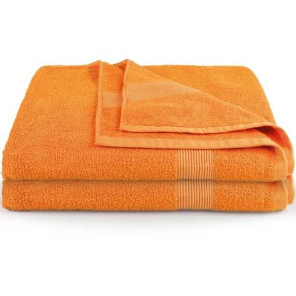 CelinaTex Saunatuch Bari Handtuch Strandlaken Frottee 2er Set 80x200cm orange, Baumwolle (2-St), bügelfreiformstabilhautsympathischkuschelweichlanglebigsaugstark