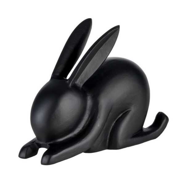 EGLO Living Dekoobjekt Marovato, Deko Figur Ostern Frühling, Osterhase Aluminium in Schwarz, 15x11,5 cm