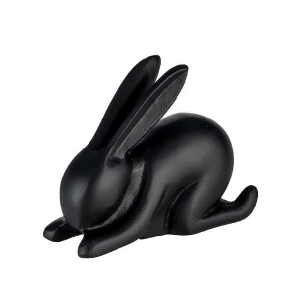 EGLO Living Dekoobjekt Marovato, Deko Ostern Frühling, Osterhase aus Aluminium in Schwarz, 21,5 x 17 cm