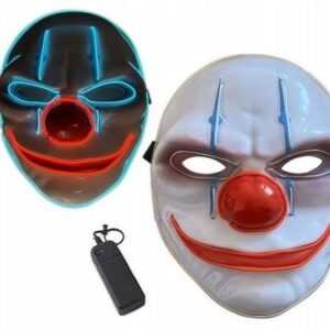 Festivalartikel Verkleidungsmaske LED Joker Halloween Karneval Maske Leuchtend 25cm x 20cm, (1-tlg)