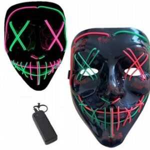 Festivalartikel Verkleidungsmaske LED Maske DJ Purge Halloween Karneval, Leuchtend, Robust, (1-tlg)