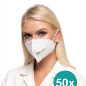 Formeasy Gesichtsmaske 50x hochwertige FFP2 Masken weiß CE Zertifiziert, 50-tlg.