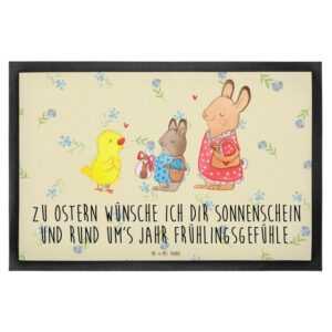 Fußmatte 40 x 60 cm Ostern Geschenke - Blumig - Osterhase, Motivfußmatte, Has, Mr. & Mrs. Panda, Höhe: 0 mm