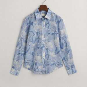 Gant Blusenshirt REG MAGNOLIA PRINT COT SILK SHIRT, DOVE BLUE