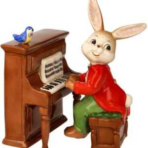 Goebel Spieluhr Musik liegt in der Luft, (1-tlg), Hase mit Klavier, Sammelfigur zum Aufziehen, Ostern, Frühling