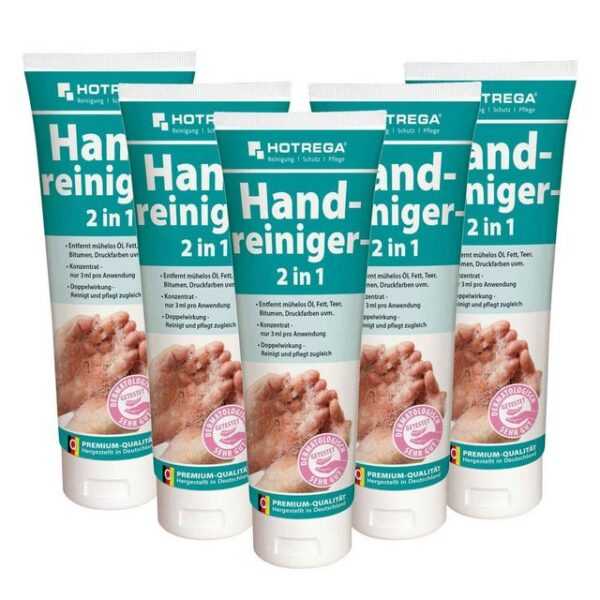 HOTREGA® Handcreme Handreiniger Handwaschpaste Waschpaste Hautpflege Handpflege 5x250ml