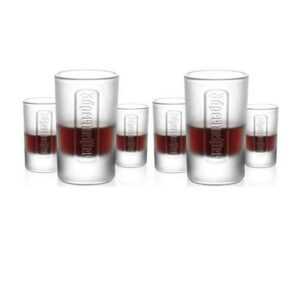 Jägermeister Gläser-Set Frosted Club Shotgläser 6Stk - Shot Gläser 4cl, Schnapsglas Shotglas, Glas, Vodka, Tequila, ideal für Gastronomie, Club, Bar, Party, Karneval