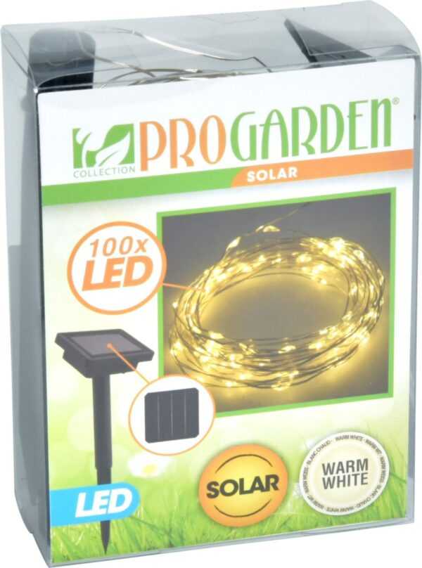 LED Solar-Drahtlichterkette warmweiß