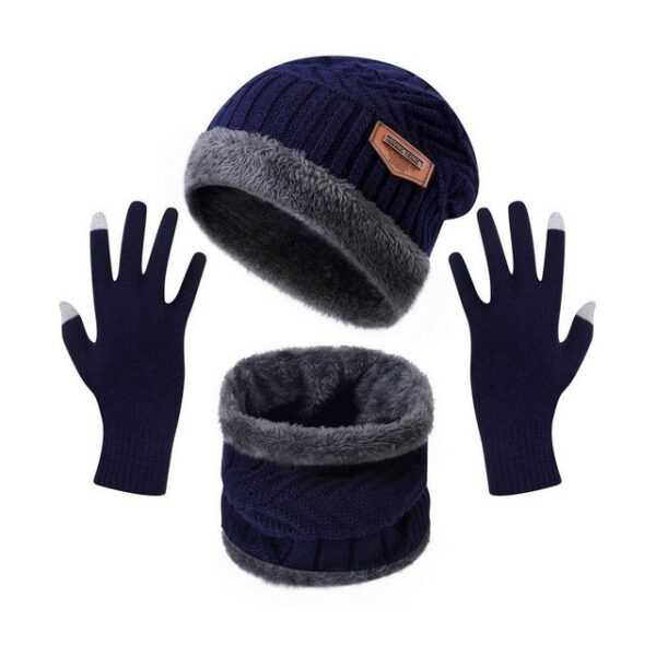 LENBEST Beanie Mütze & Schal Wintermütze Schal Touchscreen Handschuhe Set