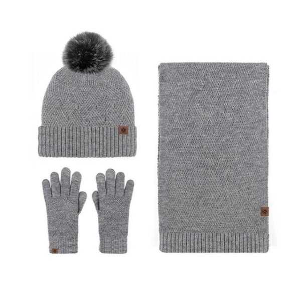 LENBEST Bommelmütze Bommelmütze Mütze Schal Damen Winter Beanie Strickmütze Set