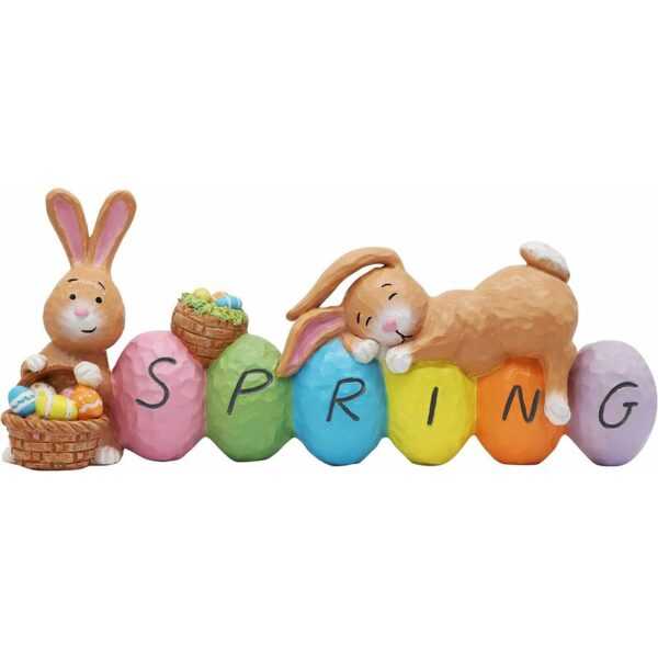 Longziming - Spring Easter Home Decoration Craft Style Hase und Ei für Ostern Frühlingsdekoration