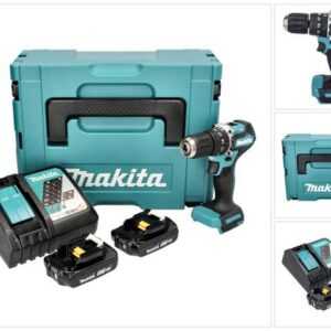 Makita Schlagbohrmaschine DHP 487 RAJ Akku Schlagbohrschrauber 18 V 40 Nm Brushless + 2x Akku 2