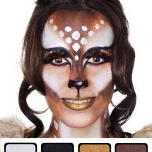 Maskworld Theaterschminke Make-up Set Reh braun, Karneval Schminkset mit perfekt abgestimmten Komponenten