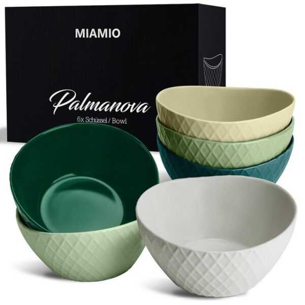 MiaMio Müslischüssel Schüssel Set Palmanova Kollektion (6 x 800 ml)