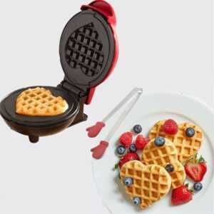 Mini-Waffeleisen, Waffeleisen Kleiner Waffelautomat mit Antihaftbeschichtung, für Kindergeburtstage, Familienfeiern, Ostern oder Weihnachten