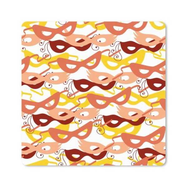 MuchoWow Gaming Mauspad Maske - Muster - Karneval (1-St), Mousepad mit Rutschfester Unterseite, Gaming, 40x40 cm, XXL, Großes