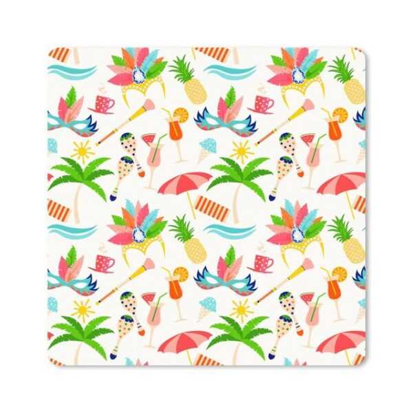 MuchoWow Gaming Mauspad Muster - Brasilien - Karneval (1-St), Mousepad mit Rutschfester Unterseite, Gaming, 40x40 cm, XXL, Großes