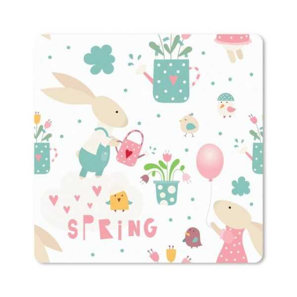 MuchoWow Gaming Mauspad Muster - Ostern - Frühling (1-St), Mousepad mit Rutschfester Unterseite, Gaming, 40x40 cm, XXL, Großes