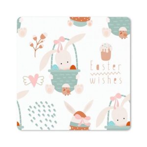 MuchoWow Gaming Mauspad Ostern - Muster - Osterkorb (1-St), Mousepad mit Rutschfester Unterseite, Gaming, 40x40 cm, XXL, Großes