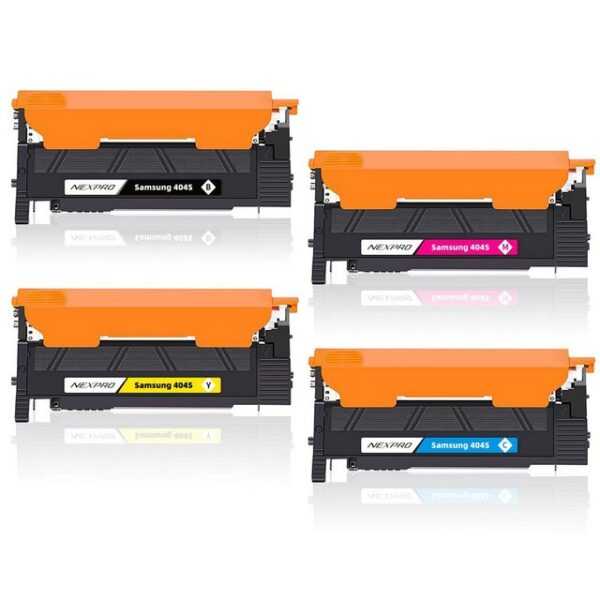 NEXPRO Tonerpatrone 4er CLT-P404C Toner für Samsung CLT-404S C480 C480W C430W C430 K404S, (Packung, Multipack), CLT-404S Toner Set für C480FW C480FN C482FW C482W C432 C433 C483W