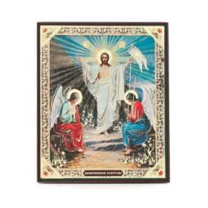 NKlaus Bild Auferstehung Jesus Christus Ostern Holz Ikone 10x12cm christlich ortho, Religion