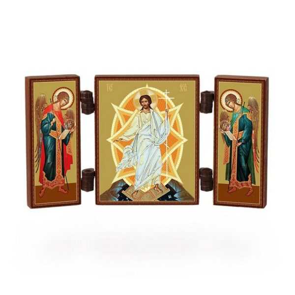 NKlaus Bild Ikone - Auferstehung Jesus Christus Ostern - christliche reise Triptyc, Religion