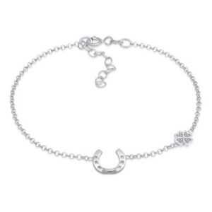 Nenalina Armband Hufeisen Kleeblatt Glück Emaille 925 Silber, Hufeisen