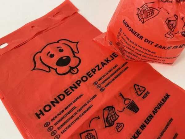 PROREGAL® Müllbeutel Hundekotbeutel mit Aufhängelöchern, 10x500 Stück, Rot