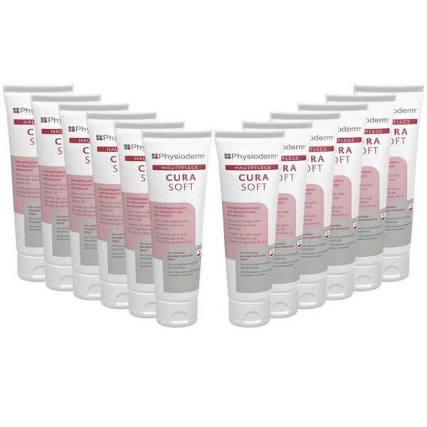 Physioderm Körperpflegemittel Curasoft Hautpflege Creme 12x100ml Hautcreme Pflegecreme silikonfrei