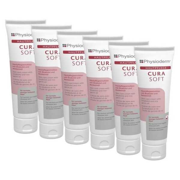 Physioderm Körperpflegemittel Curasoft Hautpflege Creme 6x100ml Hautcreme Pflegecreme silikonfrei