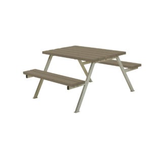 Plus Picknicktisch Alpha Stahl-Holz 118 x 161 x 73 cm graubraun