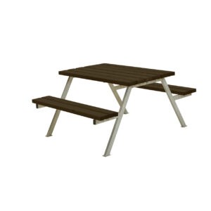 Plus Picknicktisch Alpha Stahl-Holz 118 x 161 x 73 cm schwarz