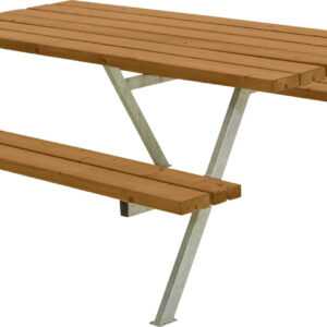 Plus Picknicktisch Alpha Stahl-Holz 177 x 185 x 73 cm teak