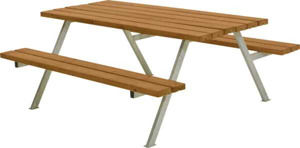 Plus Picknicktisch Alpha Stahl-Holz 177 x 185 x 73 cm teak