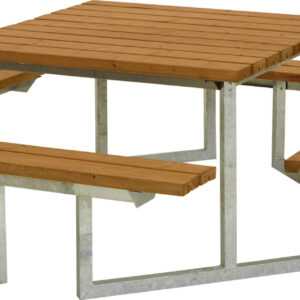 Plus Picknicktisch Twist Stahl-Holz 204 x 204 x 73 cm teak