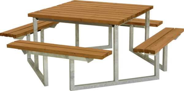 Plus Picknicktisch Twist Stahl-Holz 204 x 204 x 73 cm teak