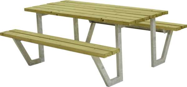 Plus Picknicktisch Wega Stahl-Holz 177 x 161 x 73 cm natur