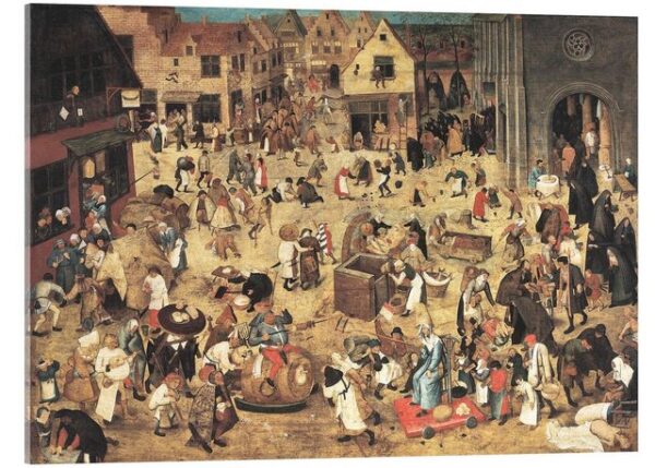 Posterlounge Acrylglasbild Pieter Brueghel d.J., Kampf zwischen Karneval und Fasten, Mädchenzimmer Kindermotive