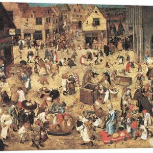 Posterlounge Leinwandbild Pieter Brueghel d.J., Kampf zwischen Karneval und Fasten, Jungenzimmer Kindermotive