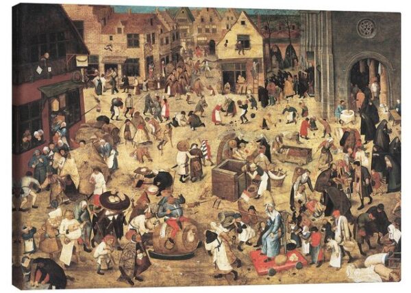 Posterlounge Leinwandbild Pieter Brueghel d.J., Kampf zwischen Karneval und Fasten, Jungenzimmer Kindermotive