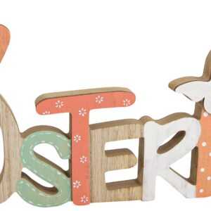 RIFFELMACHER & WEINBERGER Deko-Schriftzug ""Ostern" zum Stellen, mit Hasenohren und Schmetterling, aus Holz"